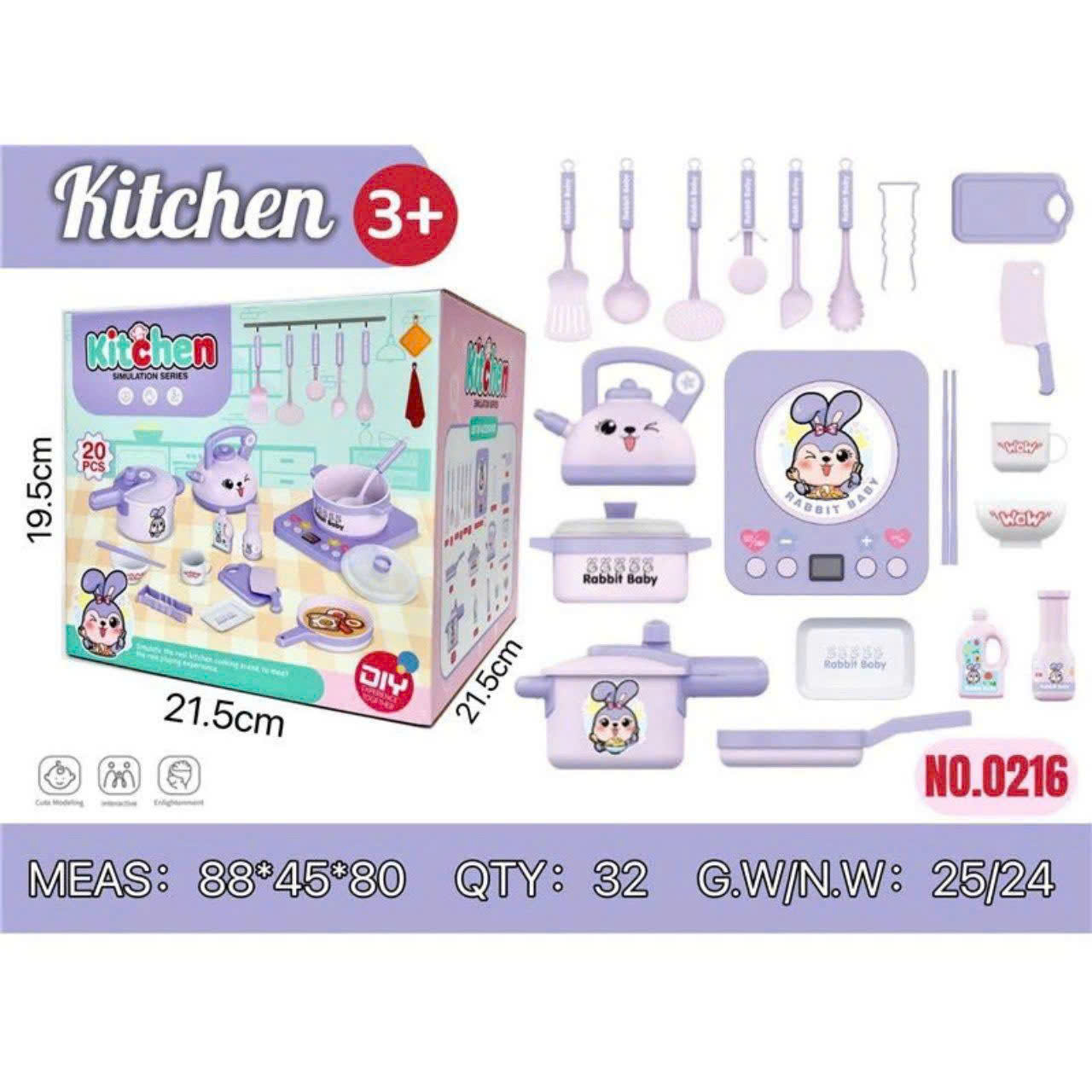 Đồ chơi nấu ăn thỏ tím cho bé 0216