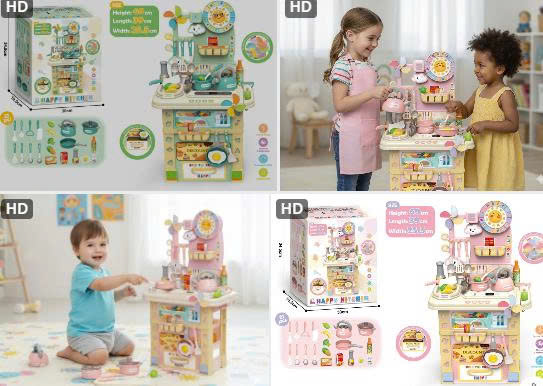 Bàn nấu ăn 69cm 2 màu xanh hồng 669h-4