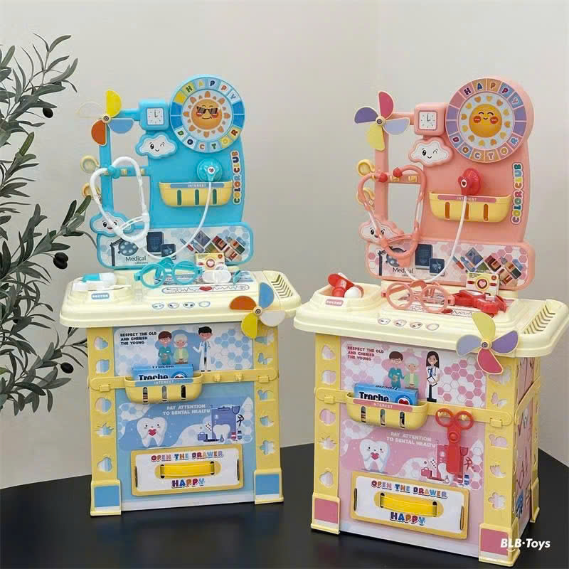 Bàn bác sĩ 69cm 2 màu xanh hồng 669H-2