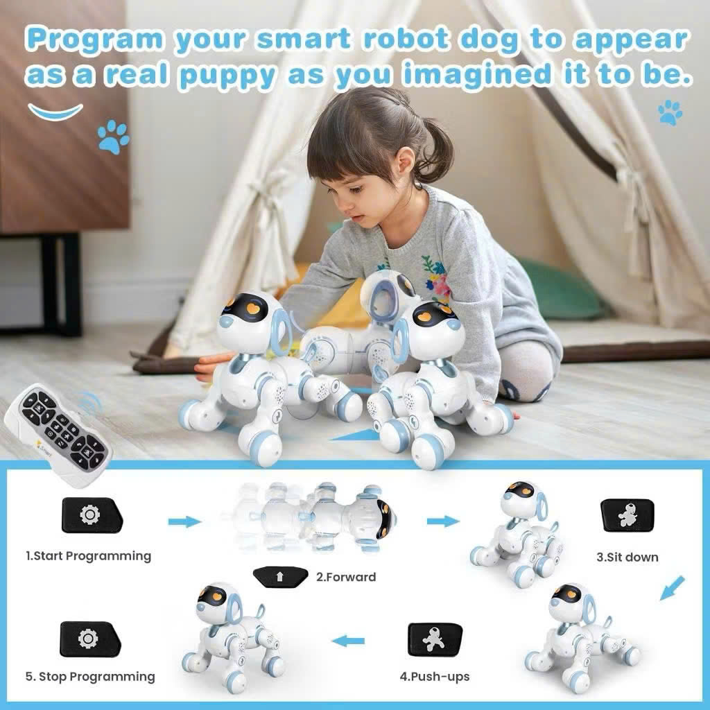 Robot chó thông minh biết nhảy, kêu, di chuyển tiến lùi điều khiển từ xa cho bé 6601
