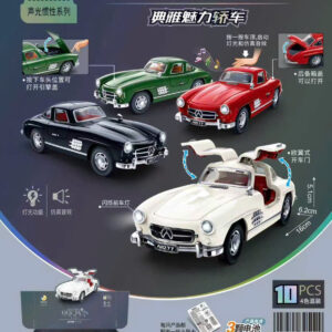 hộp 10  Mô hình xe cổ Mercedes 300 SL  mở cánh có đèn và nhạc 7767