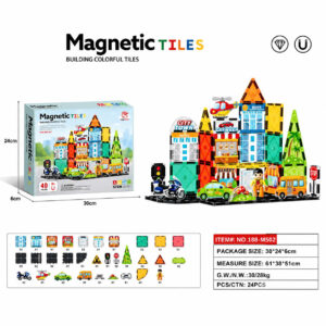 Xếp Hình Nam Châm Cầu Vồng Magnetic Tiles Xuất Âu - chủ đề đường phố 40pcs 188-M502