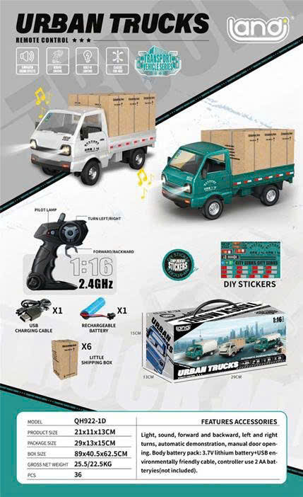 Xe tải chở hàng có điều khiển kèm pin sạc QH922-1D