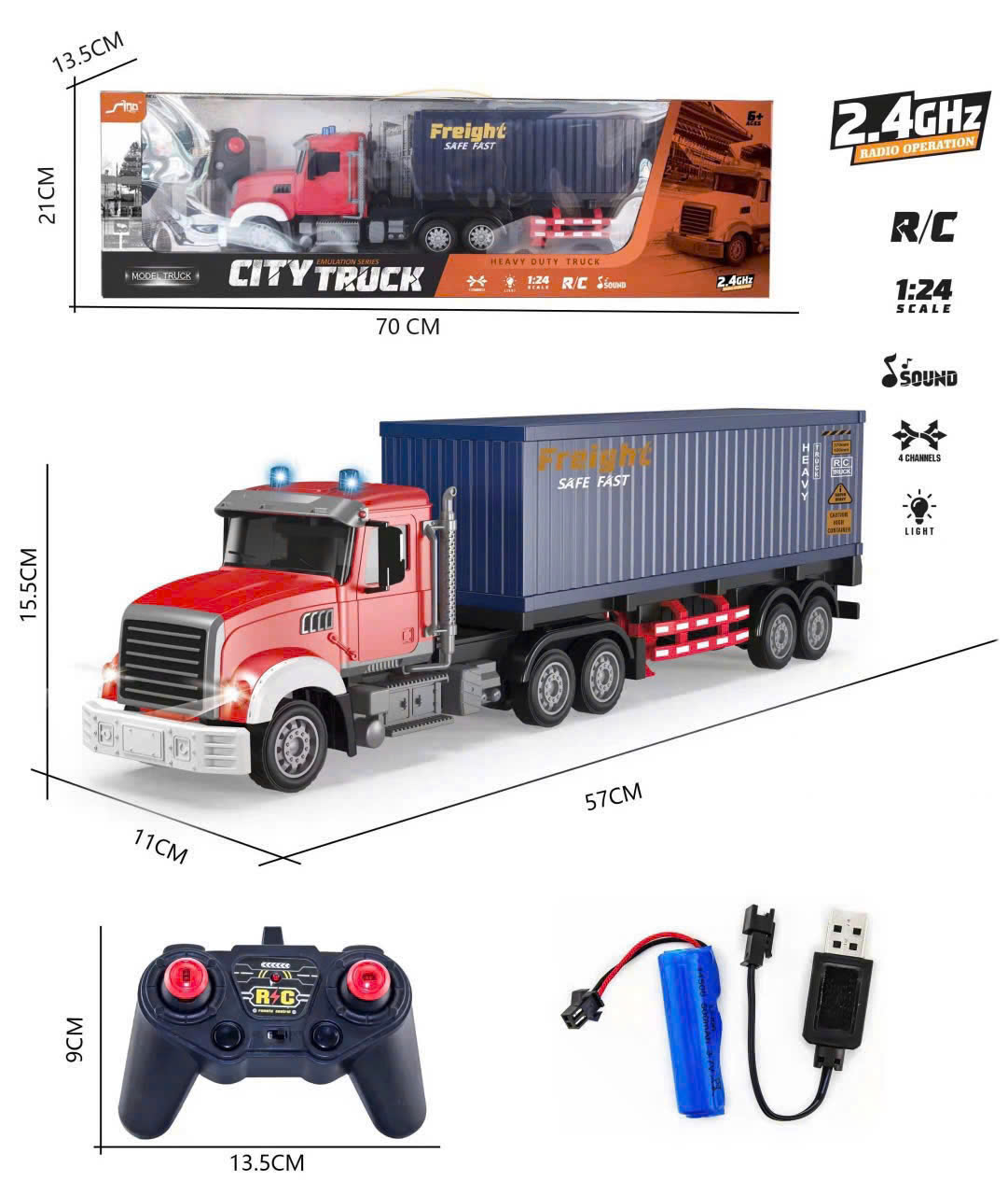 XE CONTAINER ĐIỀU KHIỂN TỪ XA CỠ LỚN SIÊU CHẤT QH300-1D